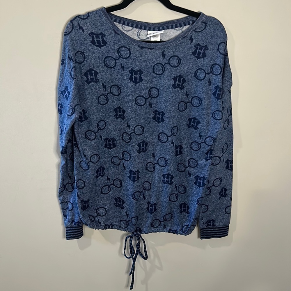 Harry Potter Wizarding World Sweatshirt Blue Drawstring Super Soft Women's M